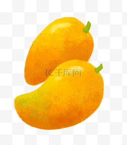 手绘插画新鲜水果芒果