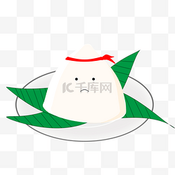 手绘水彩粽子图片_美味盘子里的粽子