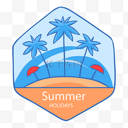 夏季度假标签矢量图