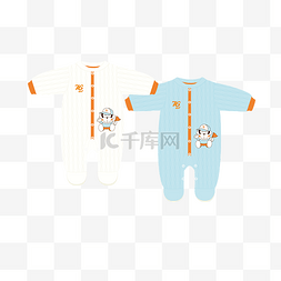 服装设计图片_儿童卡通连脚夹棉服装矢量