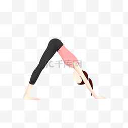 上班族瑜伽图片_减肥运动瑜伽女性拉伸免扣手绘素