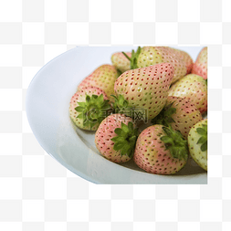 盘子白盘子图片_草莓水果绿叶