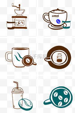 咖啡图案标签