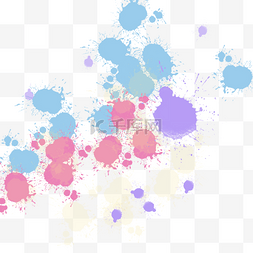 泼墨图片_彩色泼墨溅开蓝色粉色紫色
