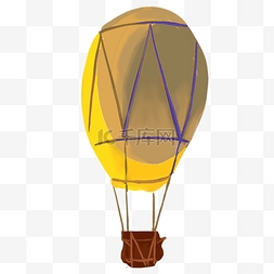黄色创意热气球元素