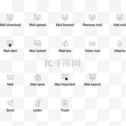 线型图标图片_邮件邮箱线型矢量图标icon