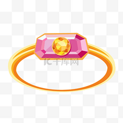粉色黄宝石大戒指