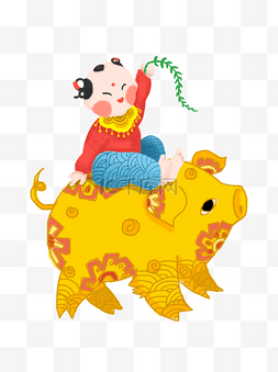 2019生肖猪猪年可爱商用猪插画商