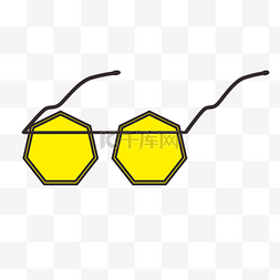  黄色圆形眼镜