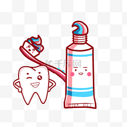 世界爱牙日牙膏牙齿插画