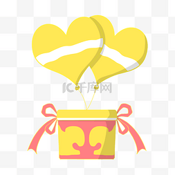 黄色爱心气球图片_黄色爱心气球礼盒