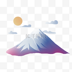 大山卡通图片_卡通日本富士山插画