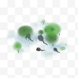 蝌蚪的卵图片_中国水墨手绘蝌蚪
