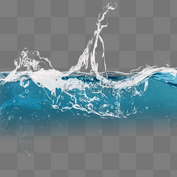水图片_动感蓝色水面水花元素
