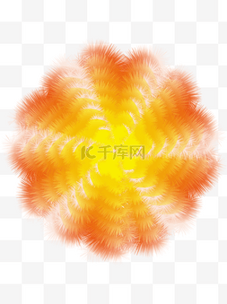 多边形波浪效果橘黄色矢量花朵效