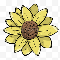 黄色手绘植物花朵元素