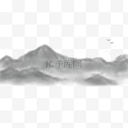 中国风山水海报图片_水墨山png素材
