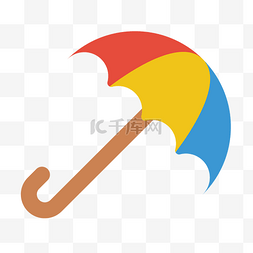 彩虹雨伞卡通免扣素材