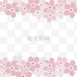 春天背景边框图片_手绘粉色樱花边框矢量图