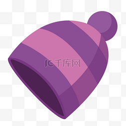 紫色毛线图片_紫色条纹帽子