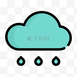 卡通手绘矢量天气图标雨