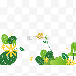 应用矢量图片_矢量叶子花朵主题边框