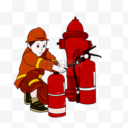 招新宣传单图片_手绘红色的消防栓插画