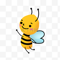 黄色的蜜蜂图片_卡通风格招手小蜜蜂