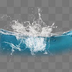 蓝色水花图片_动感水浪水波纹元素