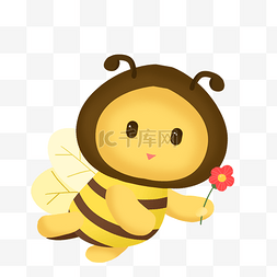 采花蜜蜂卡通图片_Q版蜜蜂免抠PNG素材