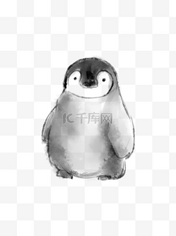 企鹅图片_手绘水墨动物——企鹅