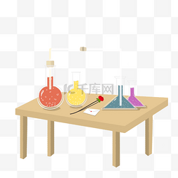 手绘教师节化学实验器插画