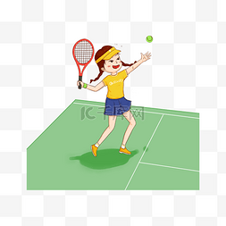 美国网球公开赛运动员比赛插画
