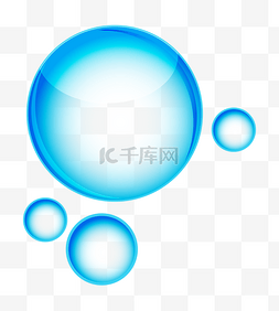 圆形蓝色漂浮气泡