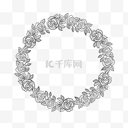 圆框图片_小清新圆形手绘装饰花环