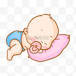婴幼儿图片_手绘睡觉的婴儿插画