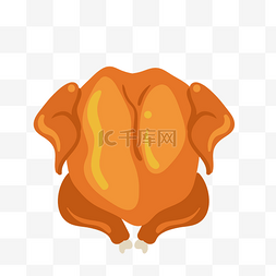 手绘肉类烤鸡插画