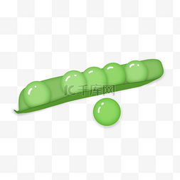免抠绿色豌豆素材图片_农产品手绘清新豌豆