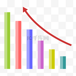 彩色箭头图片_商务矢量数据分析上升箭头柱状图