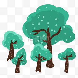 手绘森林背景图片_小树枝插画背景手绘森林