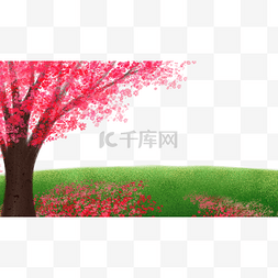 梦幻樱花树手绘边框