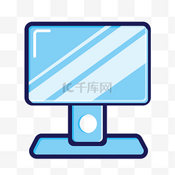 设计师简历图片_手绘蓝色电脑设计师简历小图标