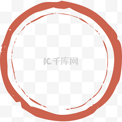 红色圆形印章式边框