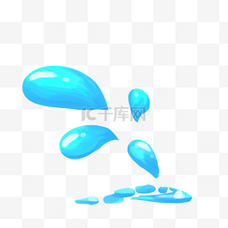 蓝色简约水滴图片_水滴卡通浪花液体
