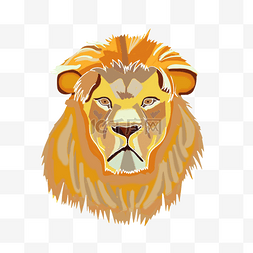 手绘插图动物狮子PSD源文件