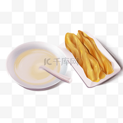 美食广告插画图片_传统美食营养早餐豆浆油条