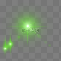 发闪光图片_绿色光效PSD透明底