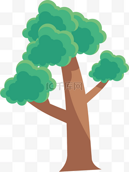 一棵绿色的大树手绘设计图