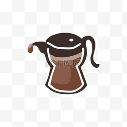 褐色透明咖啡壶图案