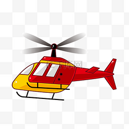 直升机图片_红色直升机卡通插画
